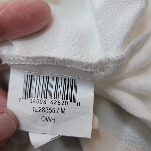 Karen Kane White Swing Top Crochet Lace Fit & Flare Top Women's Medium Boho - Picture 5 of 7